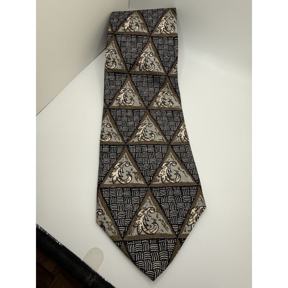 Robert Talbott Best of Class Tie Mens Brown Black Geometric Silk USA Nordstrom